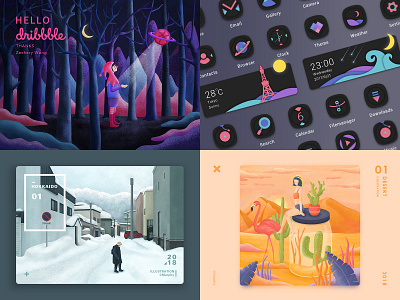 2018 My Top 4 dribbble icons illustration top4 ui