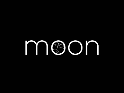 Moon black branding circles design flat icon logo moon typography