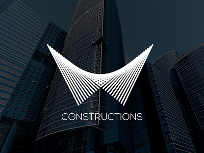 W Constructions logo branding design flat icon logo w w logo white white and black
