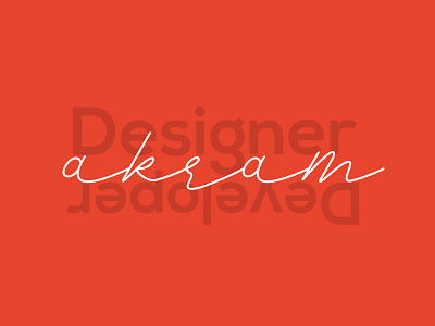 My Signature branding designer developer monochrome red red and white signature simple typography
