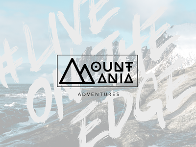 Mount Mania logo adventures black black white branding design flat graphics icon logo mountain snow typography vector white
