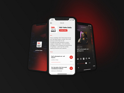 Media player for podcasts app design ios ui ux