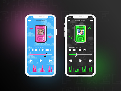 Music player app concept app design figma illustration ios pixel ui