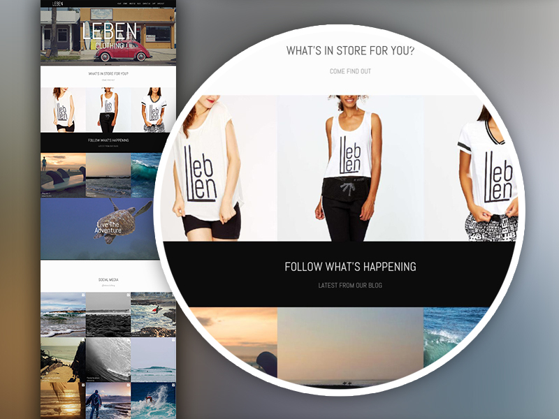 Surf store style website