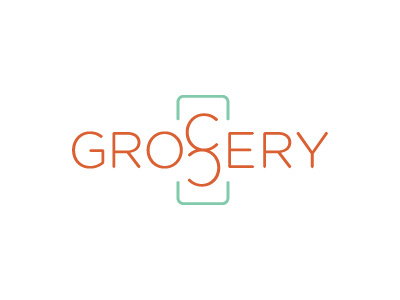 Groccery Logo clay green groccery groceries grocery logo mcandrews michigan orange subtle type