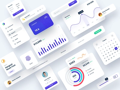 UI Components | Light analytics chart clean components creative dashboard data graph landingpage library elements minimal styleguide typography ui ui kit user ux web webdesign widgets