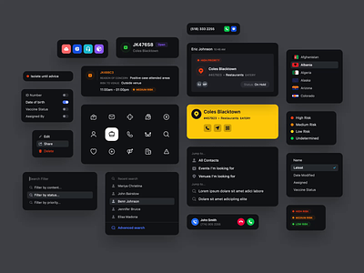 UI Components animation calling components dark mode dark theme dashboard design system events icons library light theme motion product design search style guide ui ui kit uiux ux widgets
