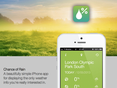 Chance of rain web page app holding page iphone rain weather weatherapp