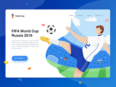 2018 FIFA World Cup app card cup design graphic illustration page soccer sport ui web world