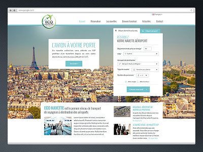 Eco Navette airport form reservation web design webdesign