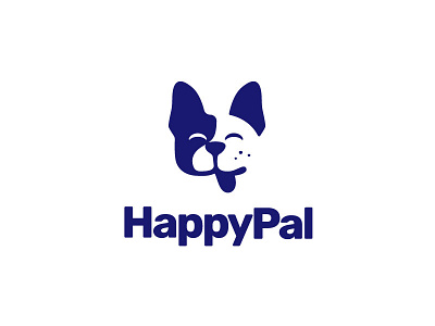 HappyPal blue branding company dog drawing happy identity illustraion illustration smiley