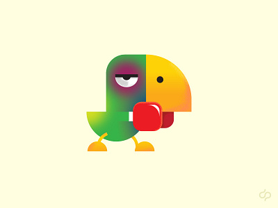 Boxing Parrot Character(green street hooligan) art boxing drawing illustration parrot vector