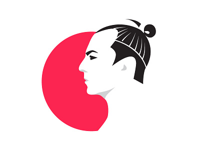 Self Portrait avatar bulgaria character concept drawing illustration japan portrait profile red samurai self sun vector