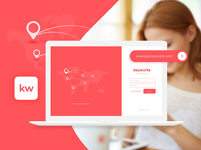 Keywurks - Login Page Design app application design login page web website