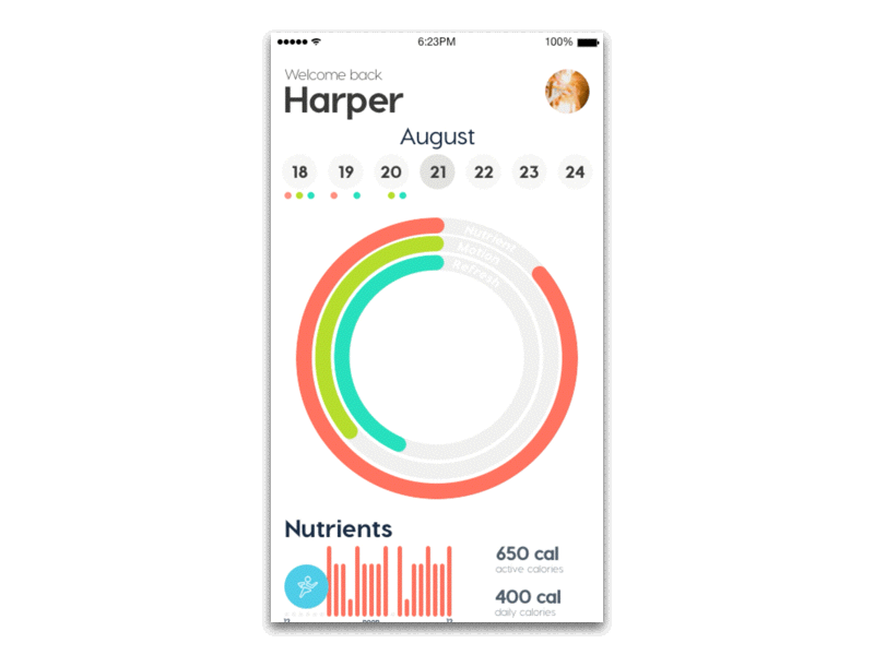 Animation WIP animation app color colourapps design health healthnerds ios