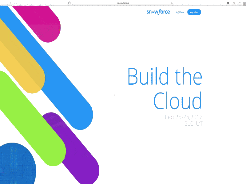 Build the Cloud - One line at a time color colourapps develop sales salesforce snowforce web website