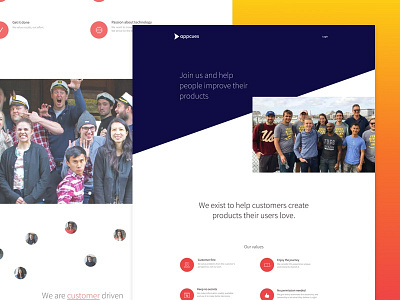 Appcues - Company Page colours company new work ux web design website