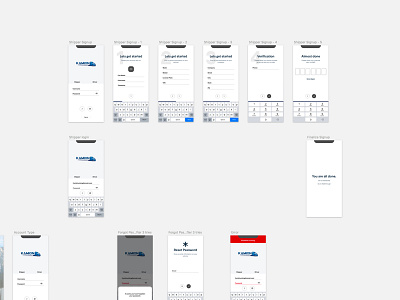 Wireframe - Shipment App app colours ios mobile wireframe