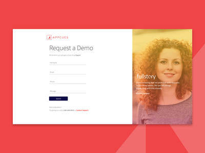 Request a demo appcues colours demo landing page website