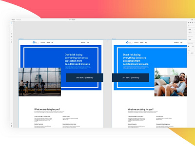 Designing with XD adobe adobe xd insurance platform red ux website