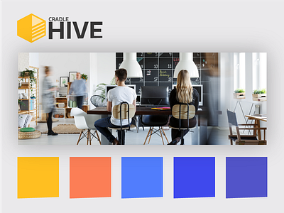 This brand is a Hive 5 brand colours cradle hive identity