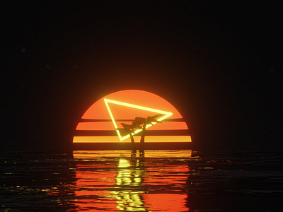 Synthwave 3d Illustration