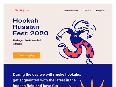 Hookah fest clean design festival hookah illustration landing shisha ui vector web