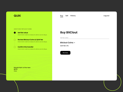 QUIX - buy BitClout coins bitclout clean crypto design exchanger ui