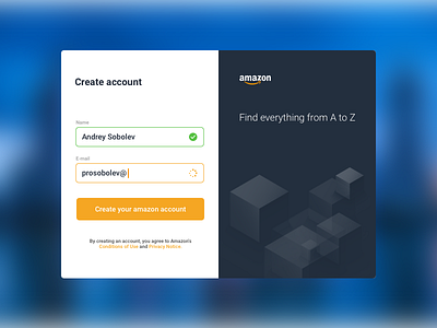 Amazon Sign Up amazon dailyui login registration sign up