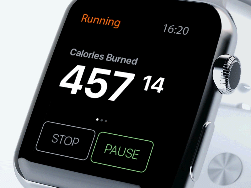 Fitness app for Apple Watch animation apple watch design fitness flat interface ios ui ux watch