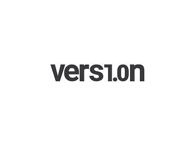 Version 1.0 designer logo minimal typography