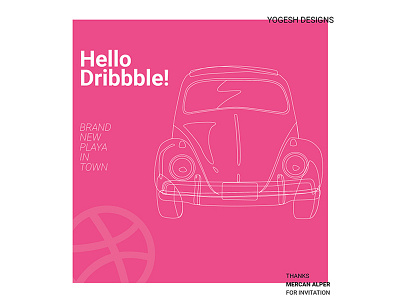 Hello Dribbble! debut design hello dribbble poster