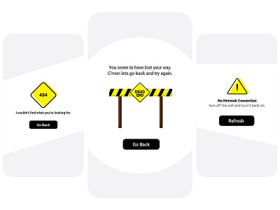 Traffic Themed Error Screen 404 app error mobile traffic ui ux