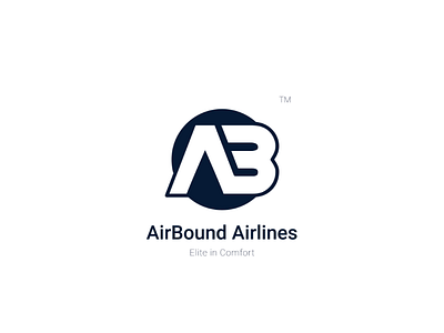 AirBound Airlines airbound airlines airplane logo mark minimal monogram