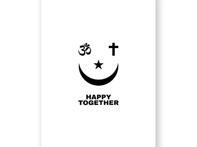 Happy Together Poster art design minimal poster print religion vector