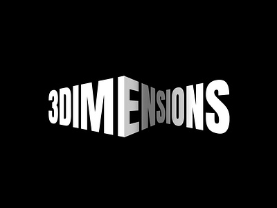 3 DIMENSIONS design font minimal print typography vector