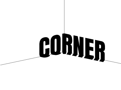 Corner design font minimal print typography vector