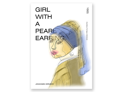 Girl With a Pearl Earring design font minimal poster print typography vector