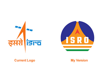ISRO Logo Redesign branding design icon illustration logo minimal vector