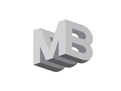MB 3D 3d design logo minimal typography vector
