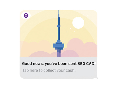 Send Money: Canada cn tower currency imessage toronto ui zenbanx