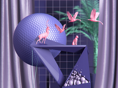 purple 01 (closeup) 3d alperdurmaz animal animal art animation art bird cat concept design designer digitalart illustration motiondesigner purple rendering sphere