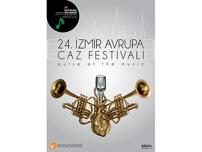 24.İzmir Europe Jazz Festival Banner 3d abstract alperdurmaz animation art banner dark design gold heart jazz music