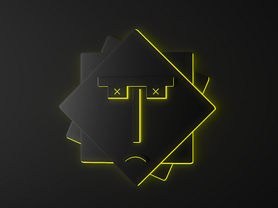 primitive geometry -02 (totem) 3d abstract alperdurmaz animation art black dark design primitivegeometry square yellow