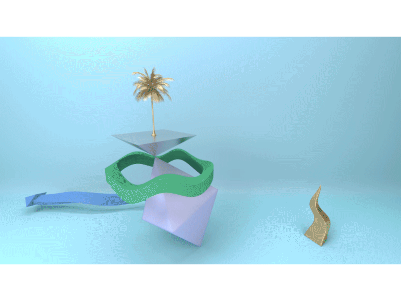primitive geometry 01 3d abstract alperdurmaz animation art design gold illustration lighting motiondesigner palm primitivegeometry