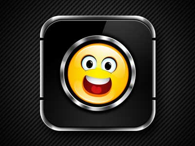 Emoticon Icon bency designs benjamin black carbon dandić emoticon icon illustration iphone iphone 4 shine smile