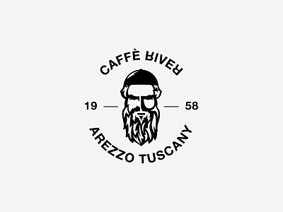 Coffee shop badge beard cappuccino circle coffee face flat helvetica icon illustration illustrator lettering logo man mark monk monogram sticker symbol typography vector