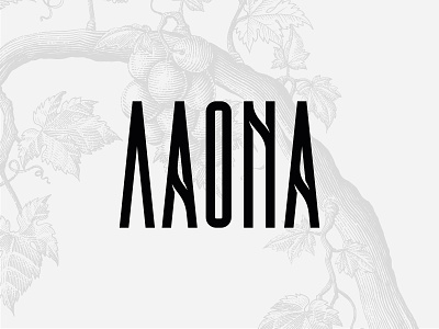 Laona Zivania Logo alcohol blend bottle branch brandy clean condensed grape icon label letterform lettering lines minimal monogram simple spirit tall tree vine