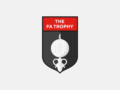 The FA Trophy black crest flat football logo red soccer the fa the fa trophy trophy vase