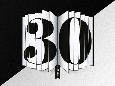 Parga Big 30 30 30 years anniversary black book book shop bookmark grain number page split white